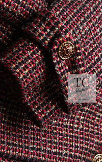 CHANEL 12PF Burgundy Wine Red Griopix Jacket 36 シャネル バーガンディー ワイン レッド グリポア宝石ボタン ジャケット 即発