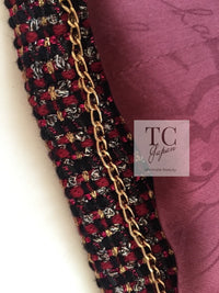 CHANEL 12PF Burgundy Wine Red Griopix Jacket 36 シャネル バーガンディー ワイン レッド グリポア宝石ボタン ジャケット 即発