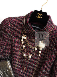 CHANEL 12PF Burgundy Wine Red Griopix Jacket 36 シャネル バーガンディー ワイン レッド グリポア宝石ボタン ジャケット 即発