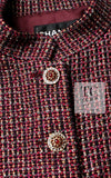 CHANEL 12PF Burgundy Wine Red Griopix Jacket 36 シャネル バーガンディー ワイン レッド グリポア宝石ボタン ジャケット 即発