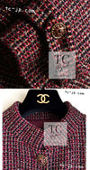 CHANEL 12PF Burgundy Wine Red Griopix Jacket 36 シャネル バーガンディー ワイン レッド グリポア宝石ボタン ジャケット 即発