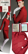 CHANEL 12PF Red Griopix Buttons Cotton Jacket 36 シャネル レッド グリポア 宝石 ボタン コットン ジャケット 即発
