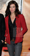 CHANEL 12PF Red Griopix Buttons Cotton Jacket 36 シャネル レッド グリポア 宝石 ボタン コットン ジャケット 即発