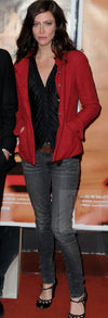 CHANEL 12PF Red Griopix Buttons Cotton Jacket 36 シャネル レッド グリポア 宝石 ボタン コットン ジャケット 即発