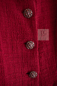 CHANEL 12PF Red Griopix Buttons Cotton Jacket 36 シャネル レッド グリポア 宝石 ボタン コットン ジャケット 即発