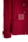 CHANEL 12PF Red Griopix Buttons Cotton Jacket 36 シャネル レッド グリポア 宝石 ボタン コットン ジャケット 即発
