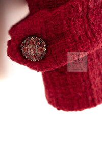 CHANEL 12PF Red Griopix Buttons Cotton Jacket 36 シャネル レッド グリポア 宝石 ボタン コットン ジャケット 即発