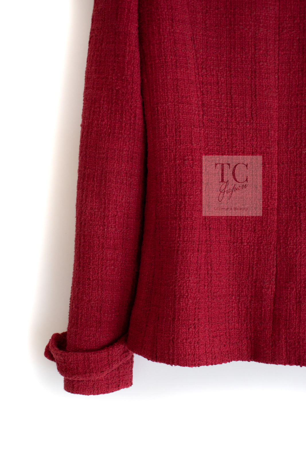 シャネル ジャケット CHANEL レッド グリポア宝石ボタン コットン 12PF