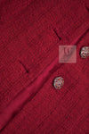 CHANEL 12PF Red Griopix Buttons Cotton Jacket 36 シャネル レッド グリポア 宝石 ボタン コットン ジャケット 即発