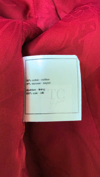 CHANEL 12PF Red Griopix Buttons Cotton Jacket 36 シャネル レッド グリポア 宝石 ボタン コットン ジャケット 即発