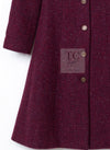 CHANEL 01A Vintage Bordeaux Wine Raspberry Red Cashmere Tweed Dress Coat 34 シャネル ヴィンテージ ボルドーワイン ラズベリー レッド カシミヤ ツイード ワンピース コート 即発