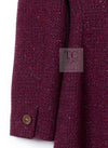 CHANEL 01A Vintage Bordeaux Wine Raspberry Red Cashmere Tweed Dress Coat 34 シャネル ヴィンテージ ボルドーワイン ラズベリー レッド カシミヤ ツイード ワンピース コート 即発