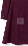 CHANEL 01A Vintage Bordeaux Wine Raspberry Red Cashmere Tweed Dress Coat 34 シャネル ヴィンテージ ボルドーワイン ラズベリー レッド カシミヤ ツイード ワンピース コート 即発