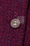 CHANEL 01A Vintage Bordeaux Wine Raspberry Red Cashmere Tweed Dress Coat 34 シャネル ヴィンテージ ボルドーワイン ラズベリー レッド カシミヤ ツイード ワンピース コート 即発