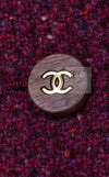 CHANEL 01A Vintage Bordeaux Wine Raspberry Red Cashmere Tweed Dress Coat 34 シャネル ヴィンテージ ボルドーワイン ラズベリー レッド カシミヤ ツイード ワンピース コート 即発