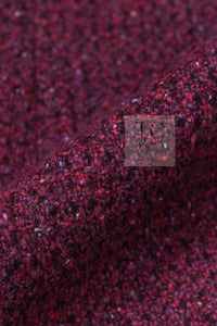CHANEL 01A Vintage Bordeaux Wine Raspberry Red Cashmere Tweed Dress Coat 34 シャネル ヴィンテージ ボルドーワイン ラズベリー レッド カシミヤ ツイード ワンピース コート 即発