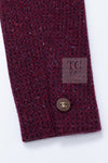 CHANEL 01A Vintage Bordeaux Wine Raspberry Red Cashmere Tweed Dress Coat 34 シャネル ヴィンテージ ボルドーワイン ラズベリー レッド カシミヤ ツイード ワンピース コート 即発