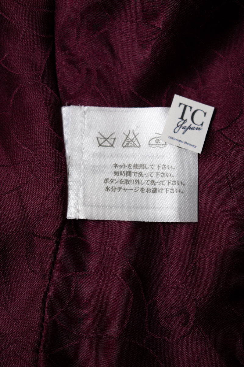 CHANEL 01A Vintage Bordeaux Wine Raspberry Red Cashmere Tweed Dress Coat 34 シャネル ヴィンテージ ボルドーワイン ラズベリー レッド カシミヤ ツイード ワンピース コート 即発