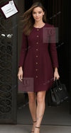 CHANEL 01A Vintage Bordeaux Wine Raspberry Red Cashmere Tweed Dress Coat 34 シャネル ヴィンテージ ボルドーワイン ラズベリー レッド カシミヤ ツイード ワンピース コート 即発