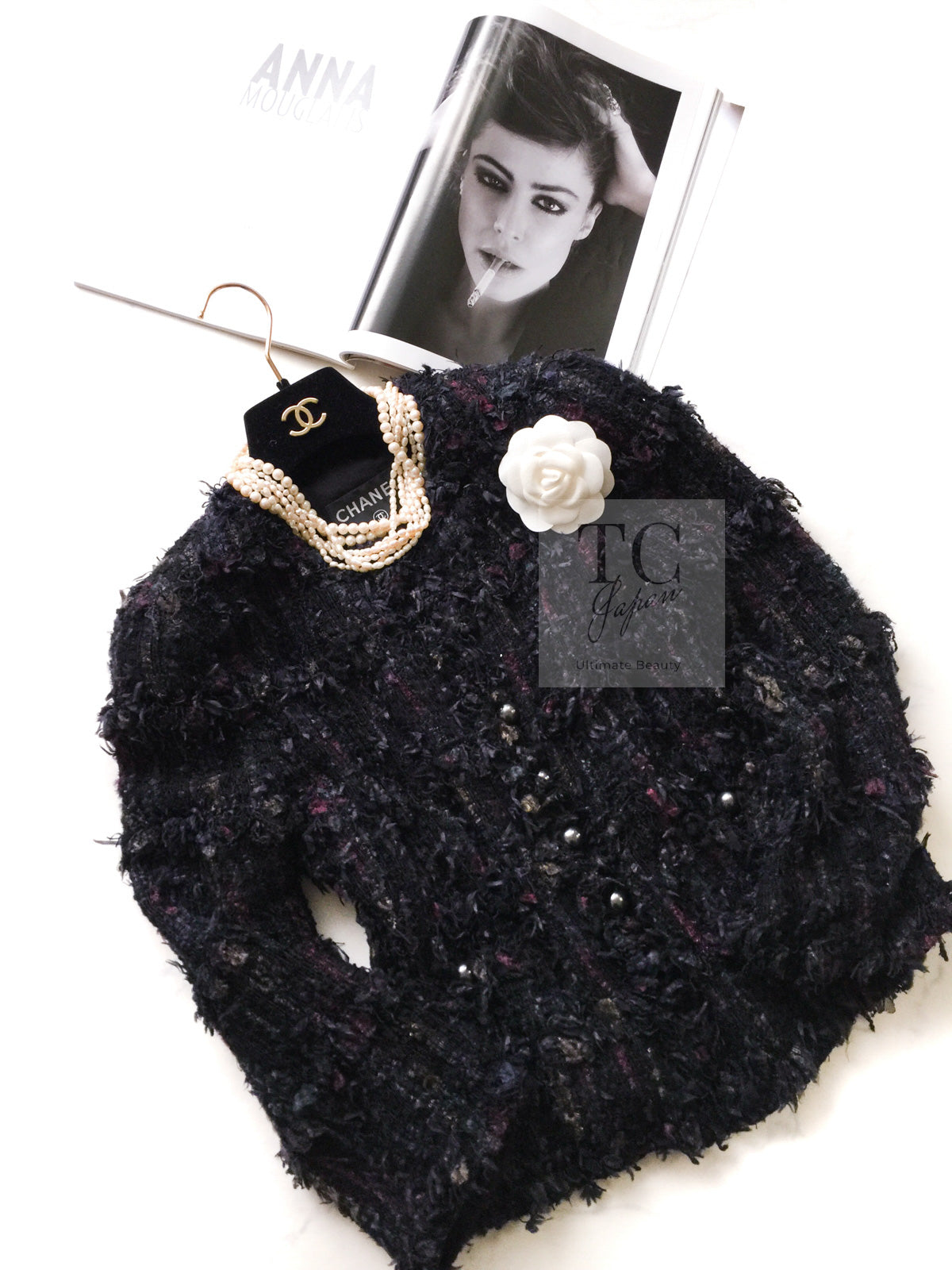 CHANEL 06C Black Purple Multi Color Ribbon Lesage Tweed Jacket 34 シャネル ブラック パープル マルチカラー ルサージュ ツイード ジャケット 即発