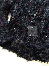 CHANEL 06C Black Purple Multi Color Ribbon Lesage Tweed Jacket 34 シャネル ブラック パープル マルチカラー ルサージュ ツイード ジャケット 即発