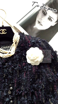 CHANEL 06C Black Purple Multi Color Ribbon Lesage Tweed Jacket 34 シャネル ブラック パープル マルチカラー ルサージュ ツイード ジャケット 即発