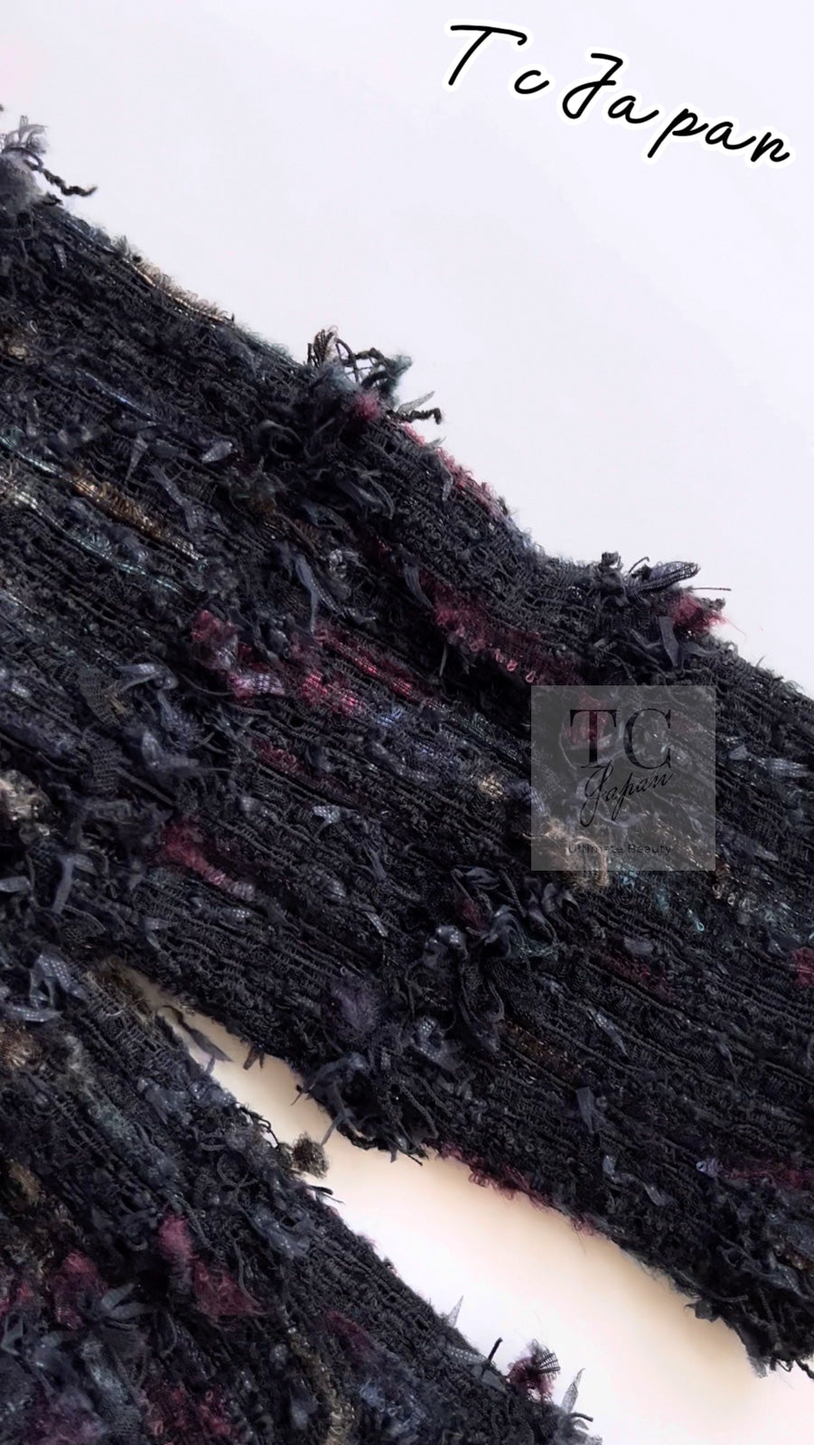 CHANEL 06C Black Purple Multi Color Ribbon Lesage Tweed Jacket 34 シャネル ブラック パープル マルチカラー ルサージュ ツイード ジャケット 即発