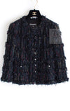 CHANEL 06C Black Purple Multi Color Ribbon Lesage Tweed Jacket 34 シャネル ブラック パープル マルチカラー ルサージュ ツイード ジャケット 即発