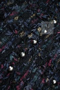CHANEL 06C Black Purple Multi Color Ribbon Lesage Tweed Jacket 34 シャネル ブラック パープル マルチカラー ルサージュ ツイード ジャケット 即発