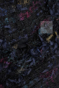 CHANEL 06C Black Purple Multi Color Ribbon Lesage Tweed Jacket 34 シャネル ブラック パープル マルチカラー ルサージュ ツイード ジャケット 即発