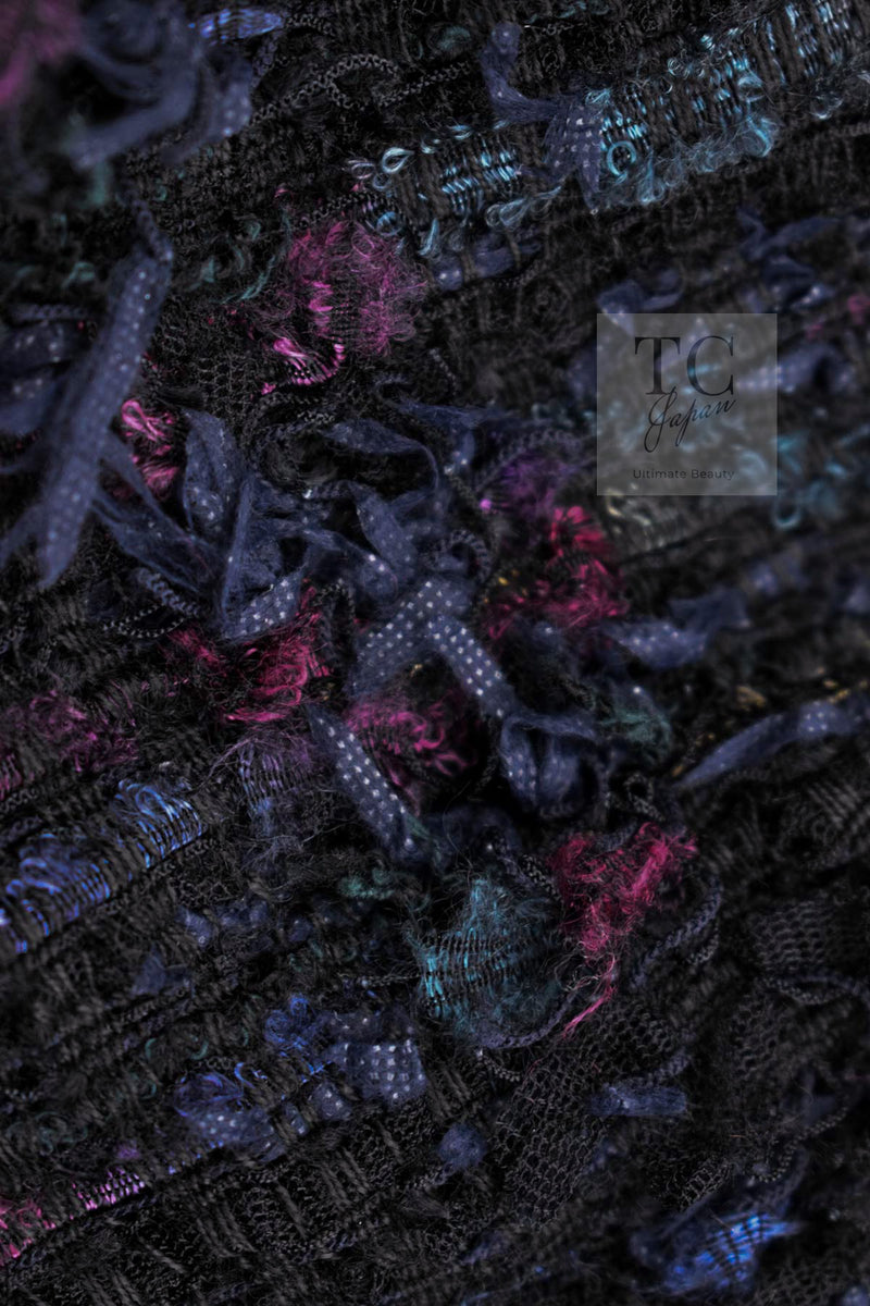 CHANEL 06C Black Purple Multi Color Ribbon Lesage Tweed Jacket 34 シャネル ブラック パープル マルチカラー ルサージュ ツイード ジャケット 即発