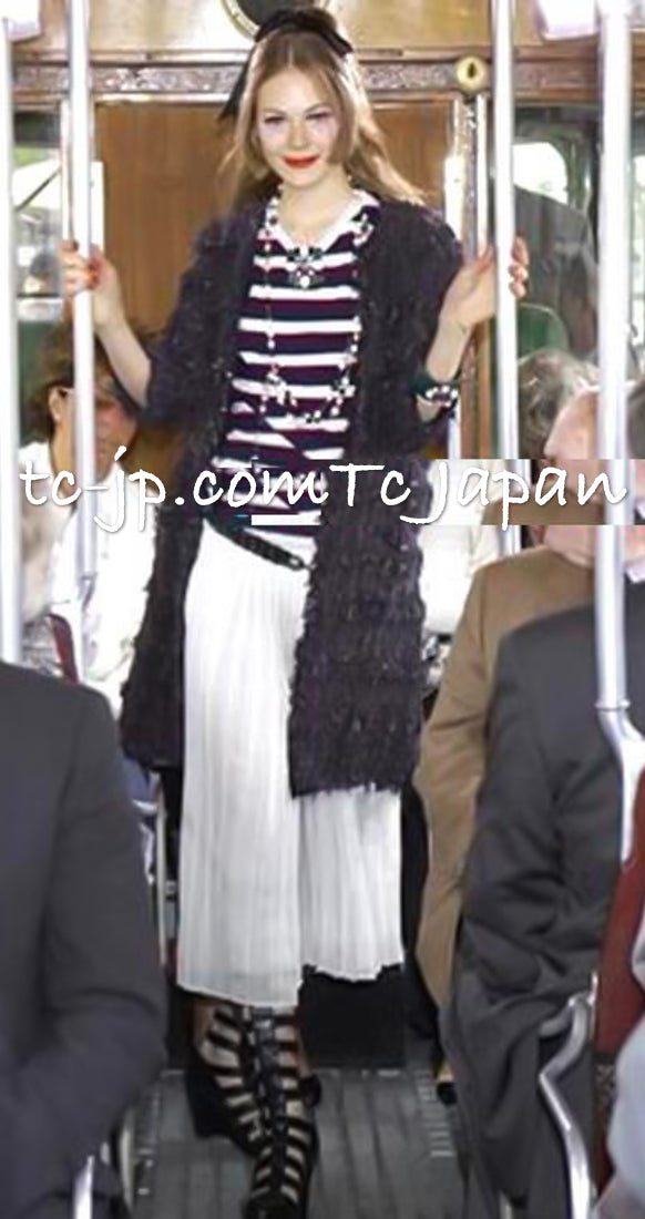 CHANEL 06C Black Purple Multi Color Ribbon Lesage Tweed Jacket 34 シャネル ブラック パープル マルチカラー ルサージュ ツイード ジャケット 即発