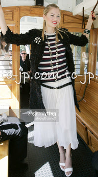 CHANEL 06C Black Purple Multi Color Ribbon Lesage Tweed Jacket 34 シャネル ブラック パープル マルチカラー ルサージュ ツイード ジャケット 即発