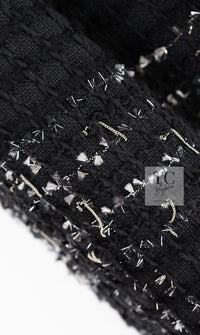 CHANEL Jacket 08C Black Beaded Chain Cotton Wool Tweed 42 シャネル ジャケット CHANEL ブラック ビーズ チェーン コットン ウール ツイード - TC JAPAN