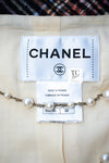 CHANEL 13PF Ivory Creme Black Tartan Check Tweed Jacket 38 40シャネル アイボリー クリーム ブラック タータンチェック ツイード ジャケット 即発