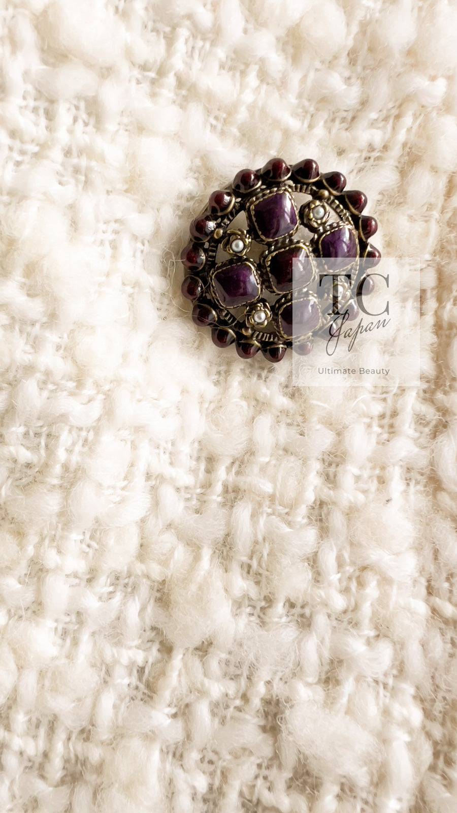 CHANEL 13PF Ivory Creme Black Tartan Check Tweed Jacket 38 40シャネル アイボリー クリーム ブラック タータンチェック ツイード ジャケット 即発