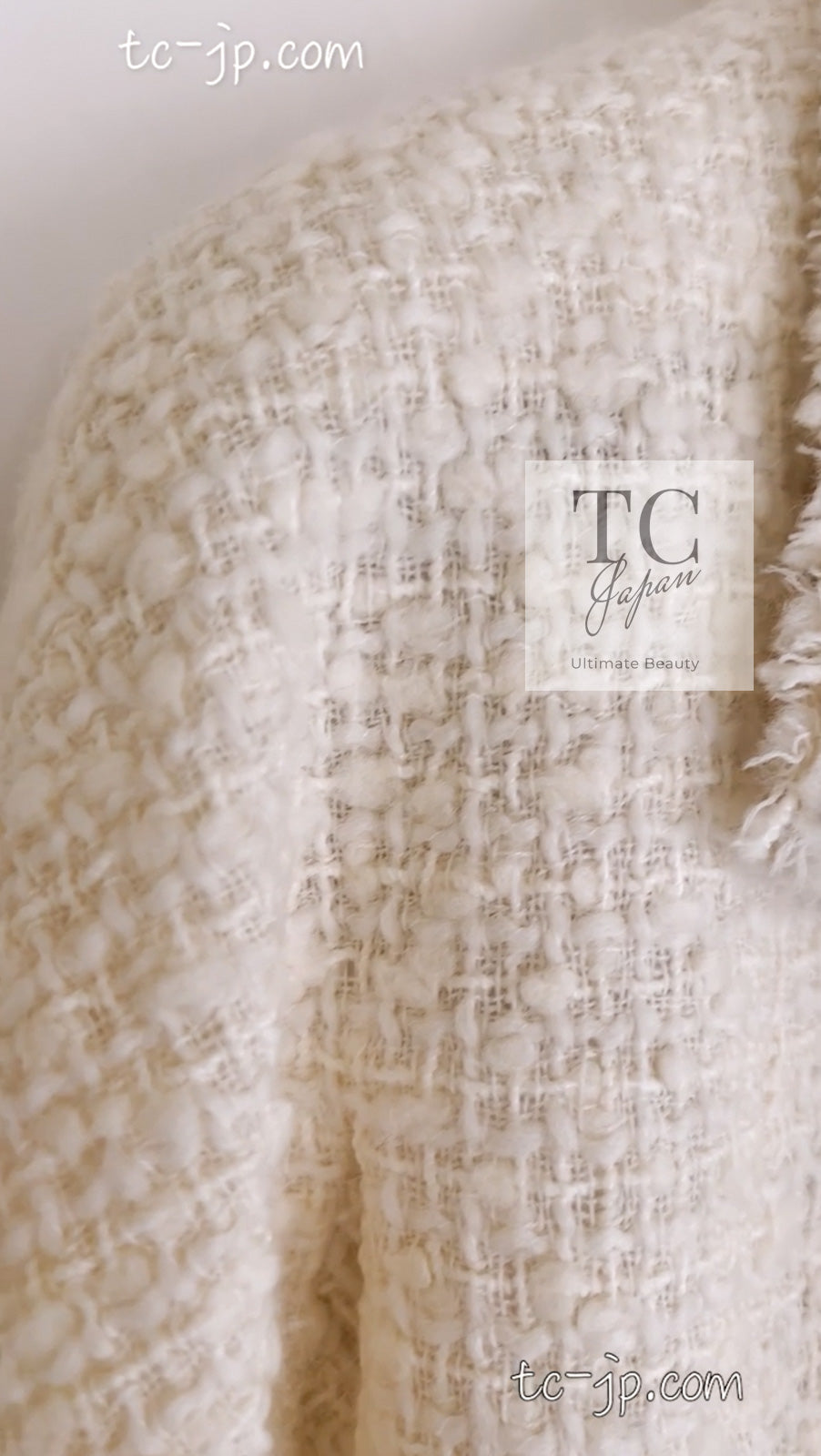 CHANEL 13PF Ivory Creme Black Tartan Check Tweed Jacket 38 40シャネル アイボリー クリーム ブラック タータンチェック ツイード ジャケット 即発