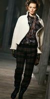 CHANEL 13PF Ivory Creme Black Tartan Check Tweed Jacket 38 40シャネル アイボリー クリーム ブラック タータンチェック ツイード ジャケット 即発