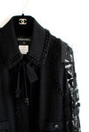 CHANEL 09C Black Jewel Embellished Mesh Lesage Tweed Cardigan Jacket 34 シャネル ブラック ジュエリー ビーズ メッシュレース カーディガン ジャケット 即発