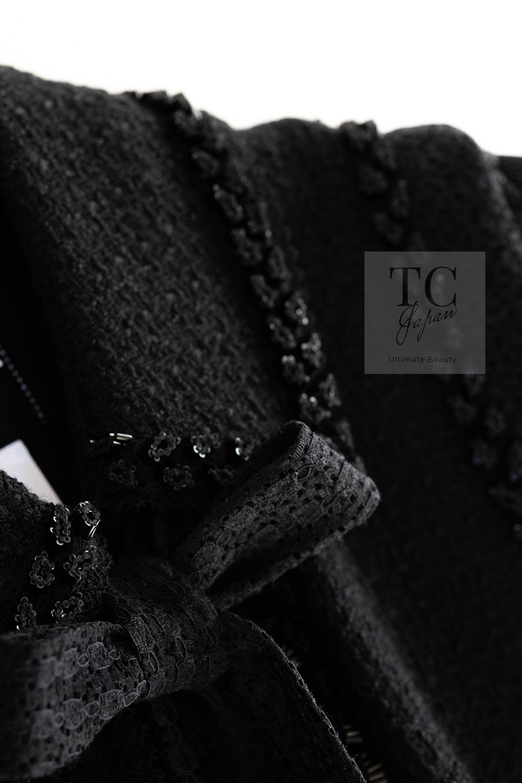 CHANEL 09C Black Jewel Embellished Mesh Lesage Tweed Cardigan Jacket 34 シャネル ブラック ジュエリー ビーズ メッシュレース カーディガン ジャケット 即発