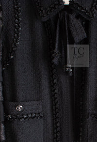 CHANEL 09C Black Jewel Embellished Mesh Lesage Tweed Cardigan Jacket 34 シャネル ブラック ジュエリー ビーズ メッシュレース カーディガン ジャケット 即発