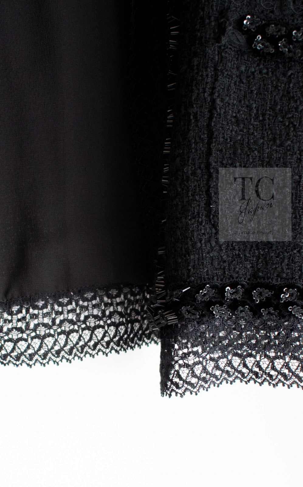 CHANEL 09C Black Jewel Embellished Mesh Lesage Tweed Cardigan Jacket 34 シャネル ブラック ジュエリー ビーズ メッシュレース カーディガン ジャケット 即発
