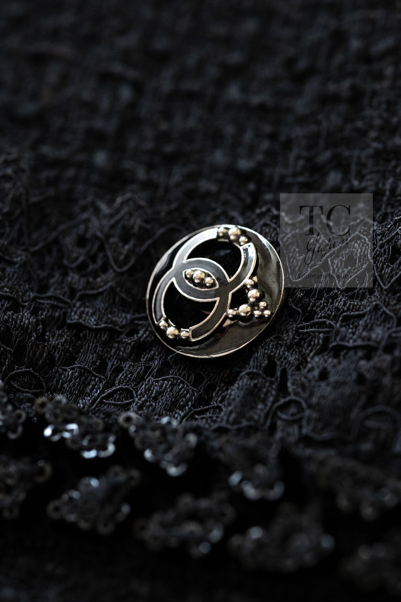 CHANEL 09C Black Jewel Embellished Mesh Lesage Tweed Cardigan Jacket 34 シャネル ブラック ジュエリー ビーズ メッシュレース カーディガン ジャケット 即発