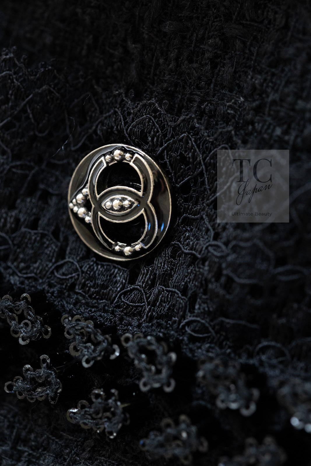 CHANEL 09C Black Jewel Embellished Mesh Lesage Tweed Cardigan Jacket 34 シャネル ブラック ジュエリー ビーズ メッシュレース カーディガン ジャケット 即発