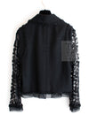 CHANEL 09C Black Jewel Embellished Mesh Lesage Tweed Cardigan Jacket 34 シャネル ブラック ジュエリー ビーズ メッシュレース カーディガン ジャケット 即発