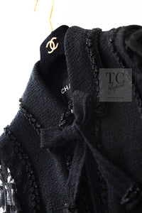 CHANEL 09C Black Jewel Embellished Mesh Lesage Tweed Cardigan Jacket 34 シャネル ブラック ジュエリー ビーズ メッシュレース カーディガン ジャケット 即発