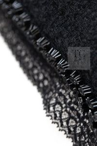CHANEL 09C Black Jewel Embellished Mesh Lesage Tweed Cardigan Jacket 34 シャネル ブラック ジュエリー ビーズ メッシュレース カーディガン ジャケット 即発