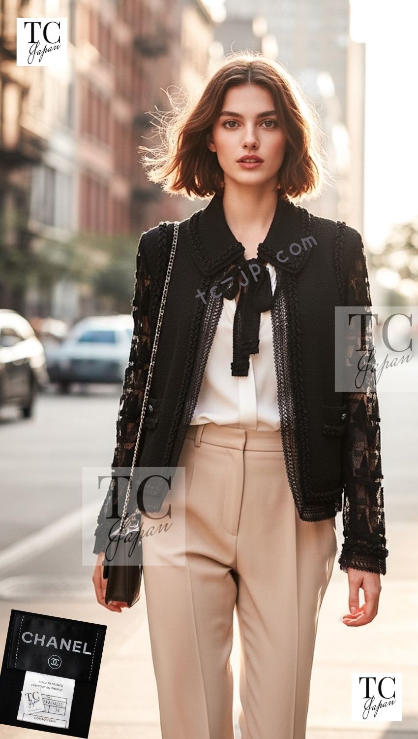 CHANEL 09C black jewel embellished mesh lesage tweed cardigan jacket 1