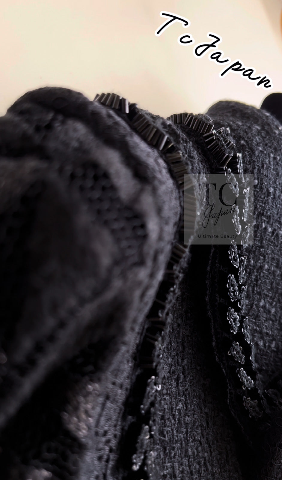 CHANEL 09C Black Jewel Embellished Mesh Lesage Tweed Cardigan Jacket 34 シャネル ブラック ジュエリー ビーズ メッシュレース カーディガン ジャケット 即発