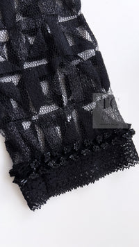 CHANEL 09C Black Jewel Embellished Mesh Lesage Tweed Cardigan Jacket 34 シャネル ブラック ジュエリー ビーズ メッシュレース カーディガン ジャケット 即発